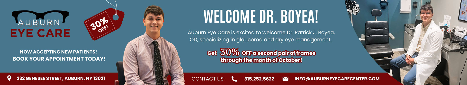 Dr. Patrick J. Boyea of Auburn Eye Care banner